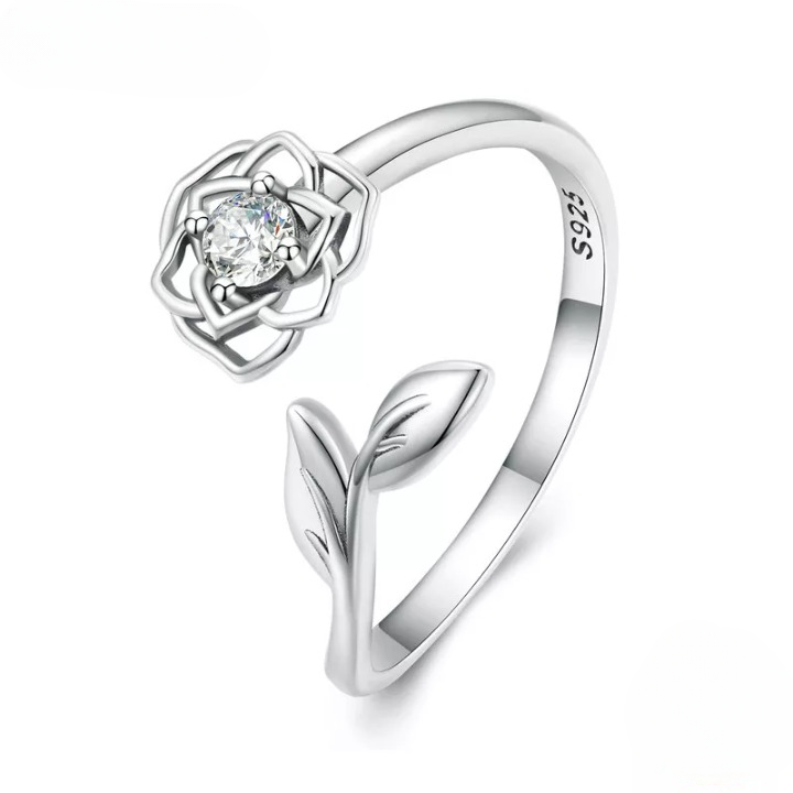 טבעת פרח - כסף 925